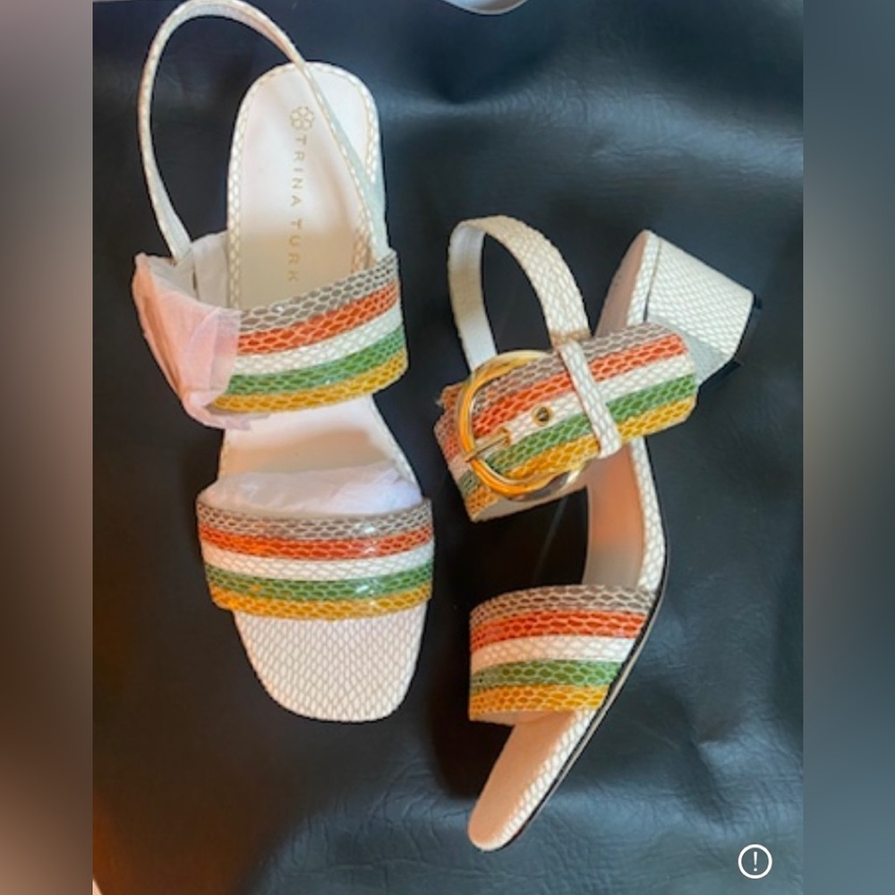 Trina Turk snake leather striped sandal